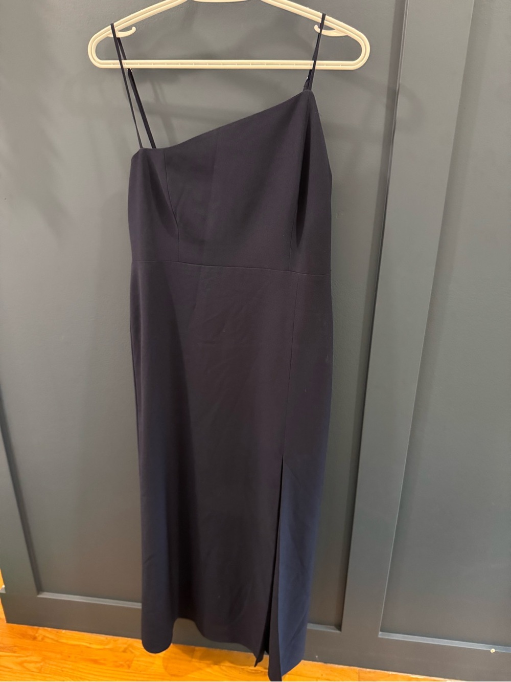 Park & Fifth Asymmetric One-Shoulder Black Midi Dress